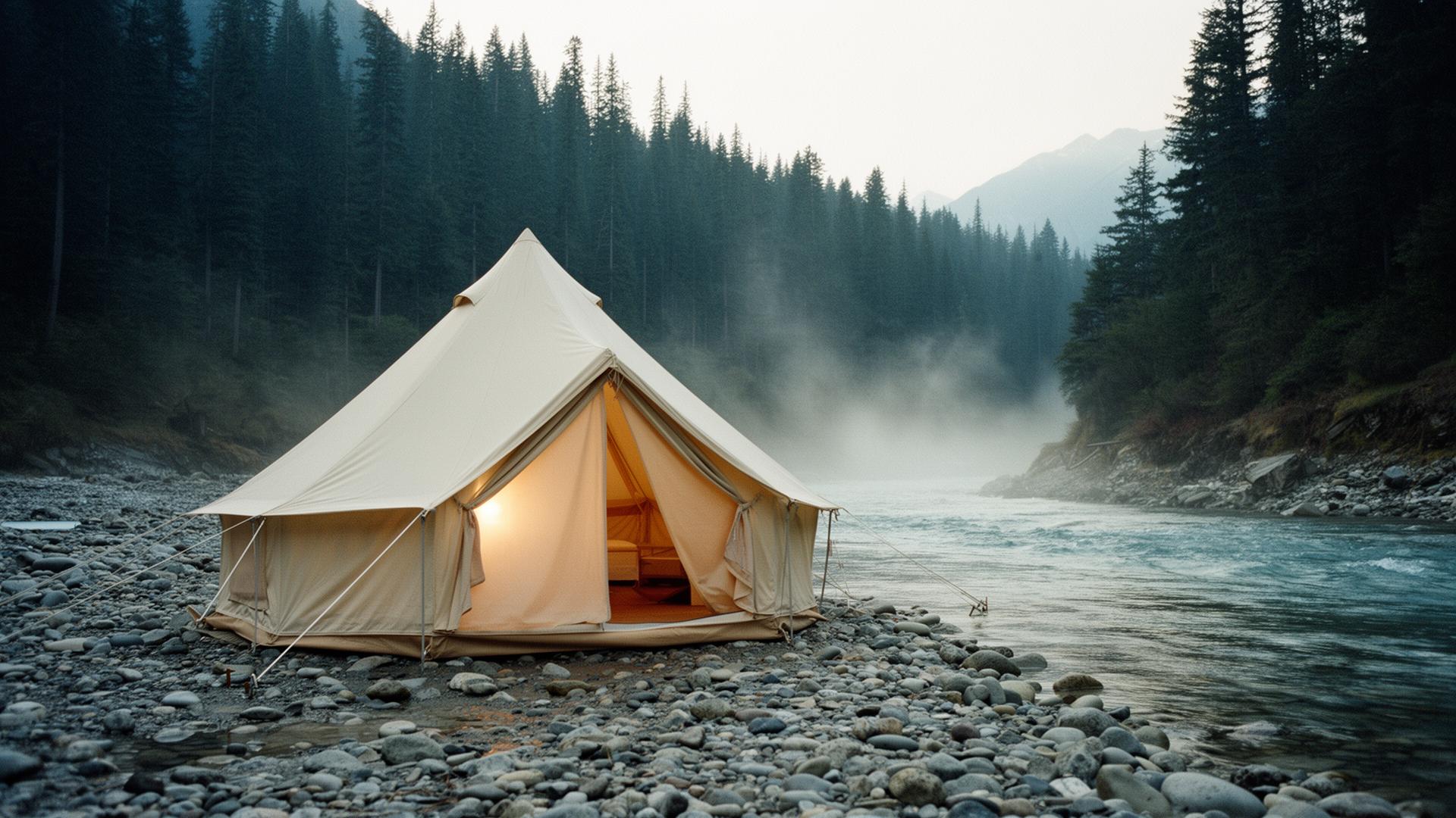 Riverside camp in Uttarakhand
